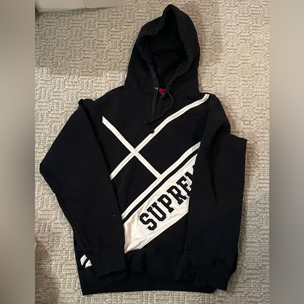 Black and white supreme hoodie